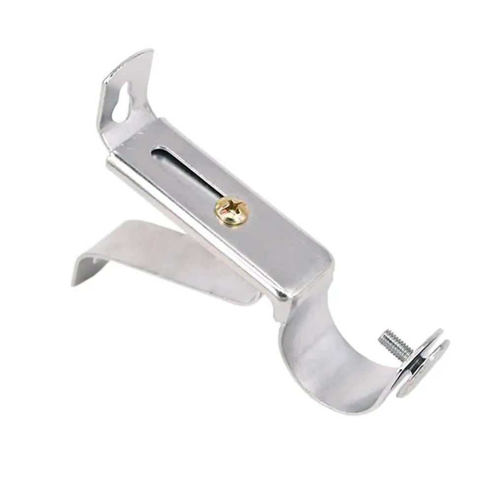 Tringle à Rideau Durable en Métal, Support Réglable, Barre Transversale, Pince en Fibre, Accessoires