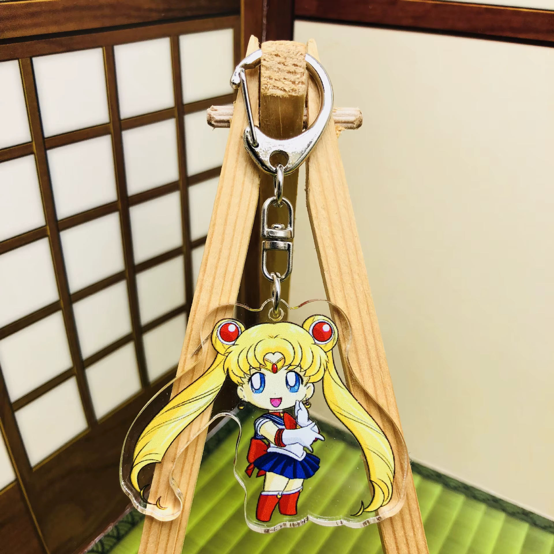 Porte-clés en acrylique Sailor Moon, accessoire de Cosplay Anime, breloque Usagi Tsukino Luna Artemi