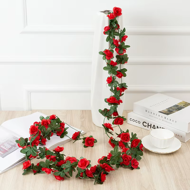 Guirlande de roses artificielles pour mariage, décoration de table de salle à manger, cour extérieur