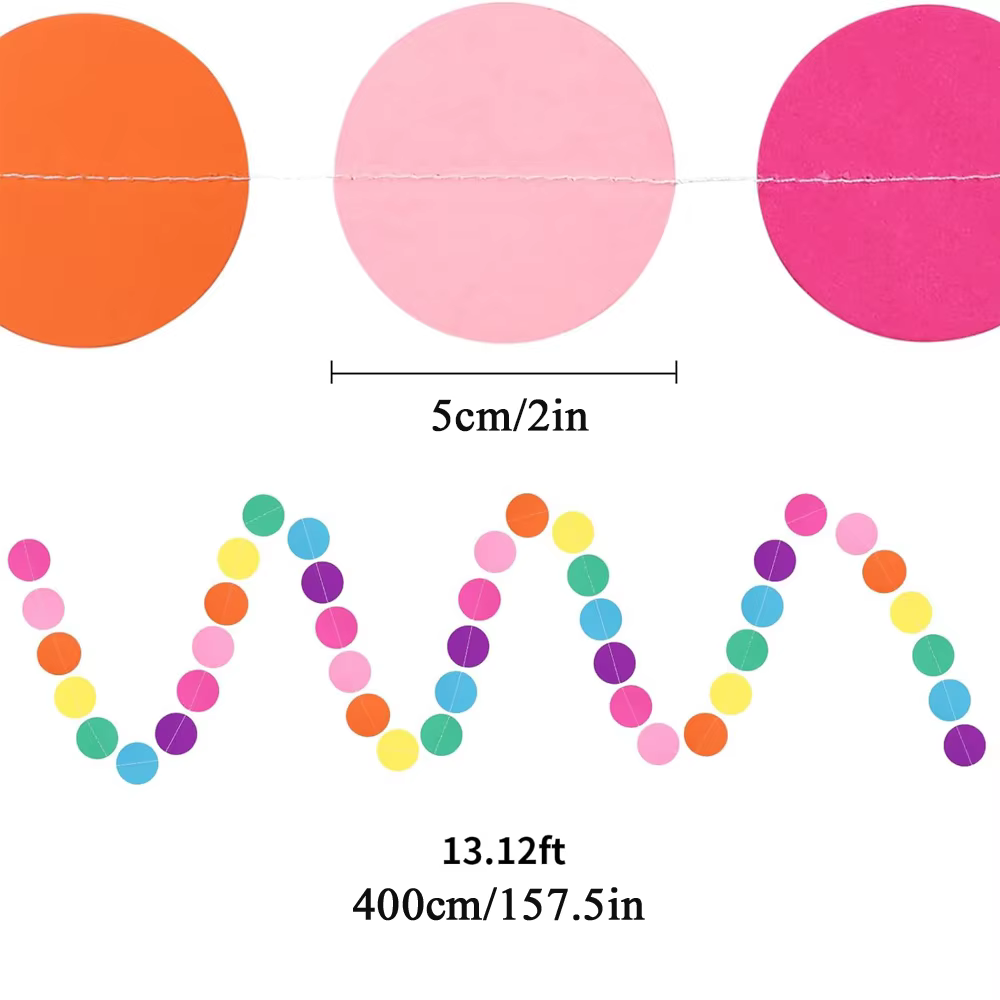 Bannière d'anniversaire ronde colorée, bannière de mariage pour fête, décoration murale suspendue po