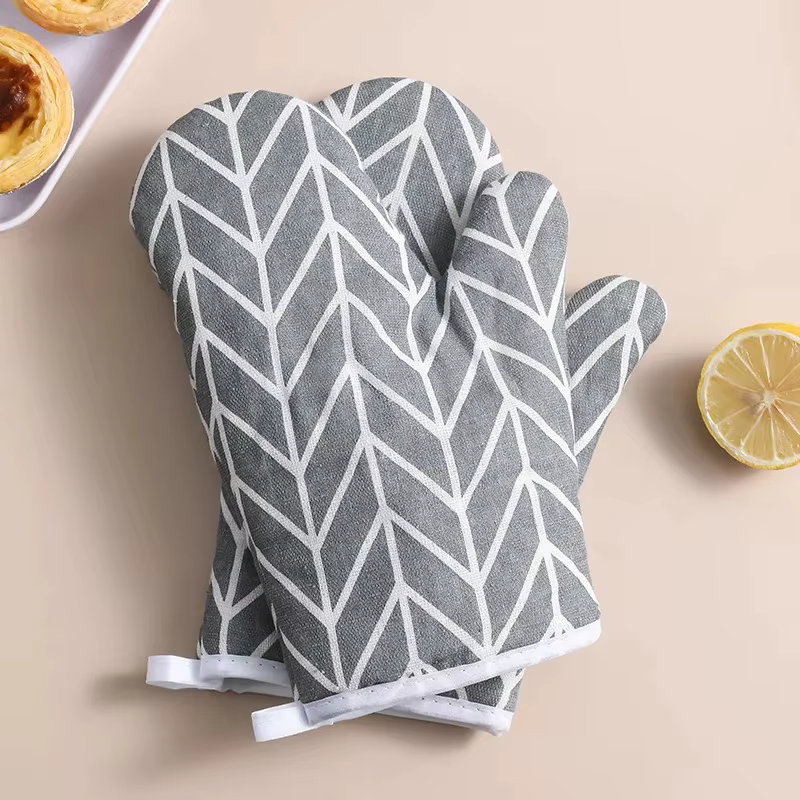 Gants de cuisson de four en lin résistants aux hautes températures, mitaines à micro-ondes, outils d