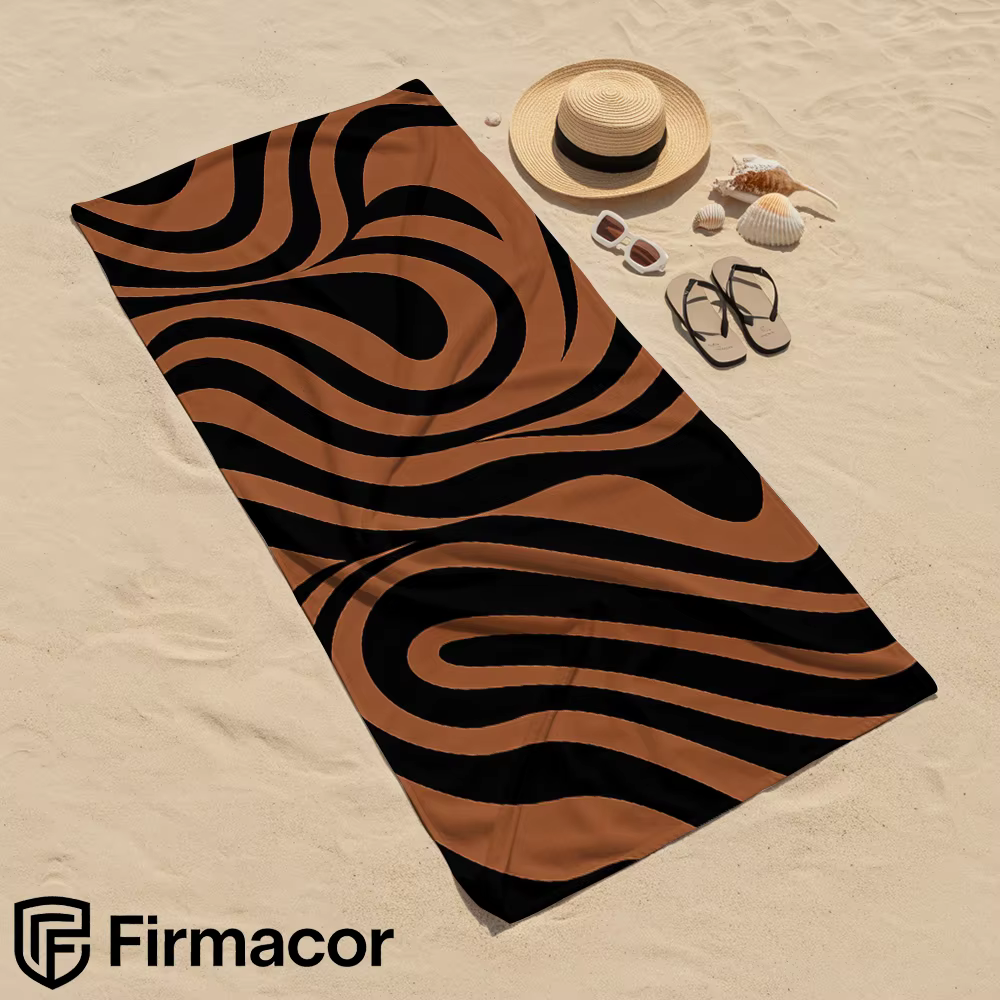 Serviette de plage rétro à motif abstrait de dessin animé, en microfibre, séchage rapide, super abso