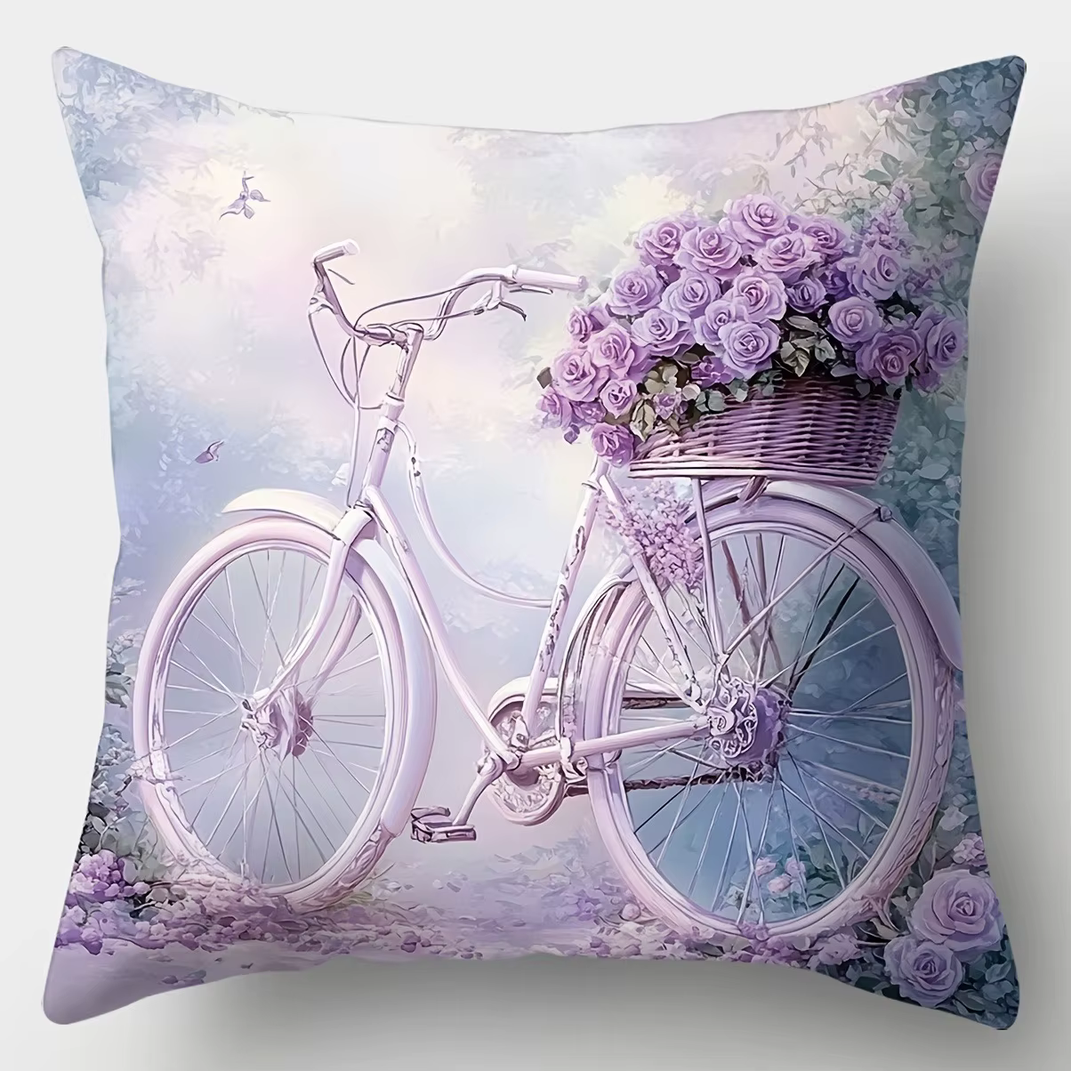 Housses de coussin imprimées Rose violette, housse de coussin pour canapé et chambre à coucher, impr