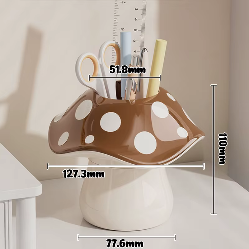Boîte de rangement de champignons à pois, pour dortoir d'étudiants, papeterie de bureau, articles di
