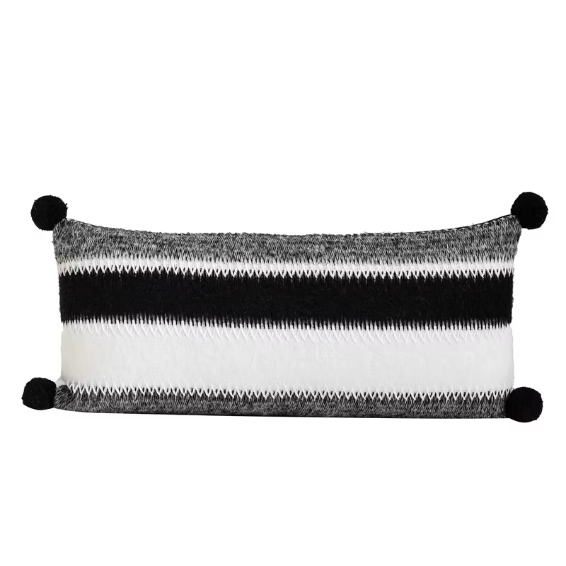 Taie d'Oreiller Longue de 30x65cm, Moderne, Minimaliste, Lumière Noire et Blanche, Juste de Coussin 