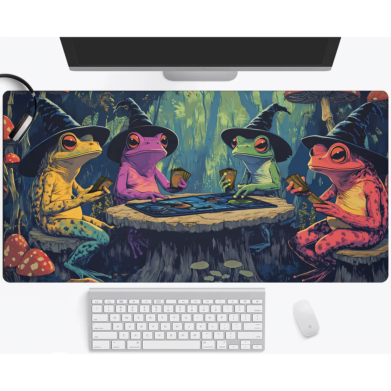 Tapis de jeu magique rassemblement tapis de jeu thème grenouille assistant tapis de bureau anime acc