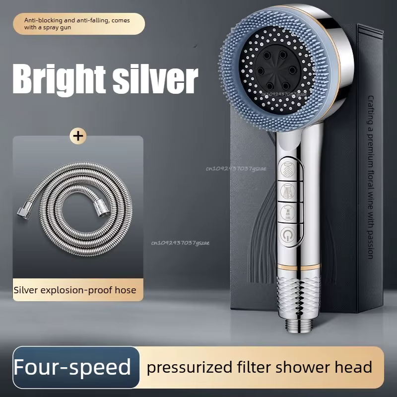 Pommeau de douche pour salle de bain, accessoires et robinetterie, avec quatre modes de réglage, dou