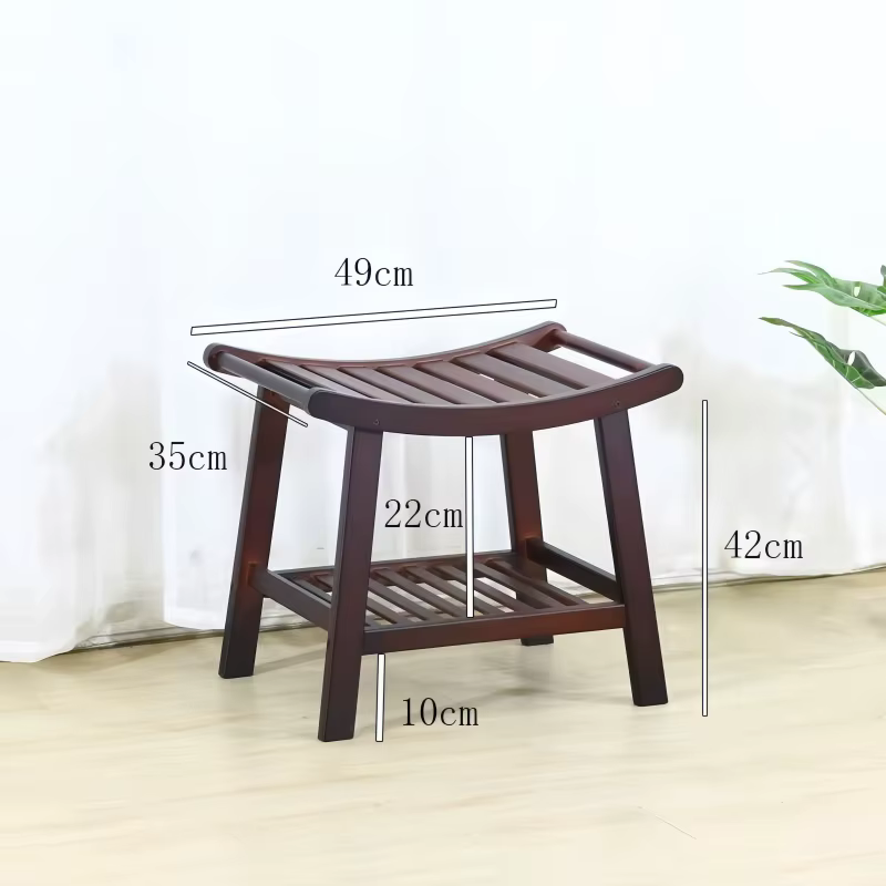 Tabouret de douche antidérapant en bambou, tabouret de salle de bain léger et portable, banc de baig