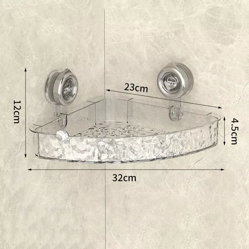 Étagère de Rangement à Ventouse pour Salle de Douche, mir Décoratif Facile à Installer