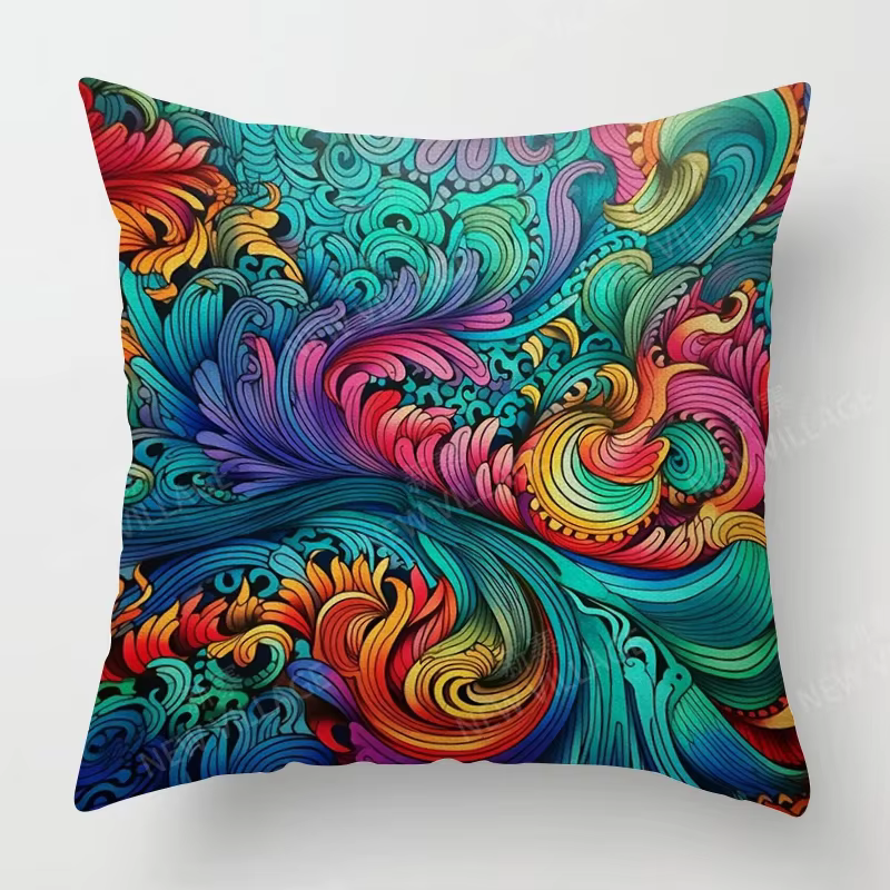 Juste de coussin décorative moderne pour la maison, décoration de salon, canapé abstrait, 45x45cm, 4