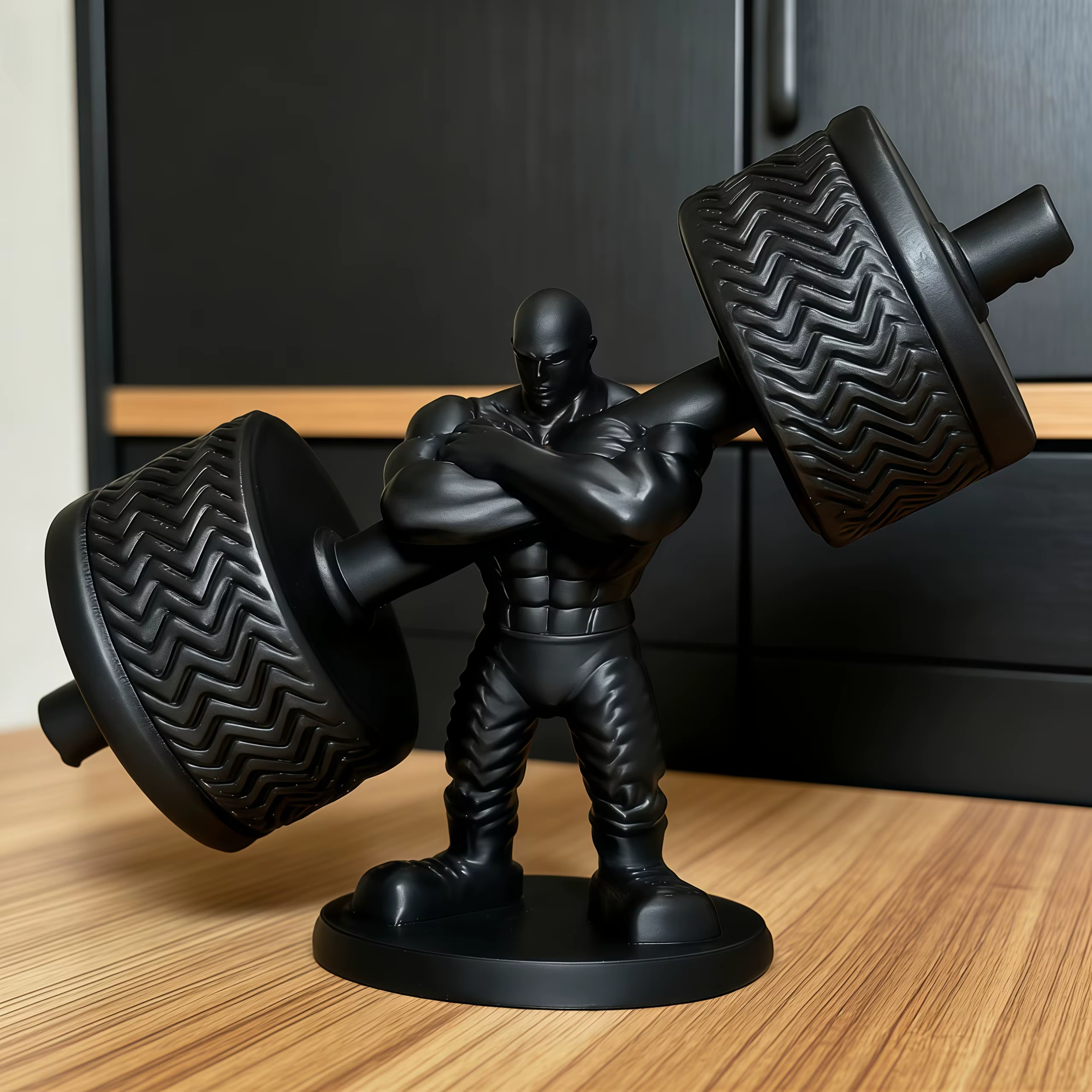 Ornement en forme de barre de musculation diagonale, 1 pièce, statue de musculation noire, décoratio
