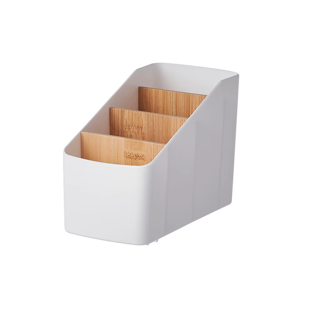 Boîte de rangement de bureau polyvalente, support de télécommande TV, boîte de rangement en bois pou
