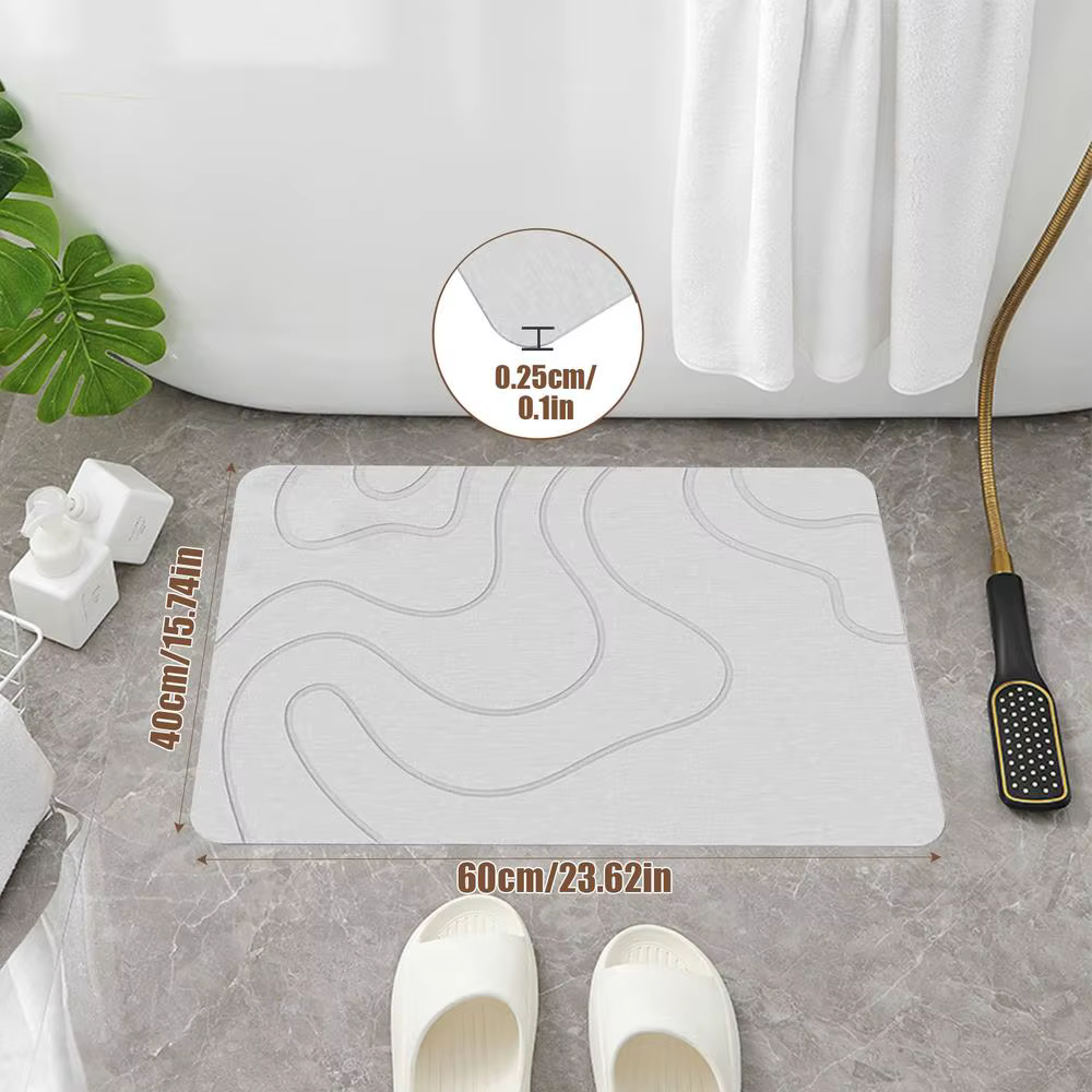 Tapis de bain intérieur en pierre de diatomite, tapis de boue de diatomite douce, Absorption d'eau, 