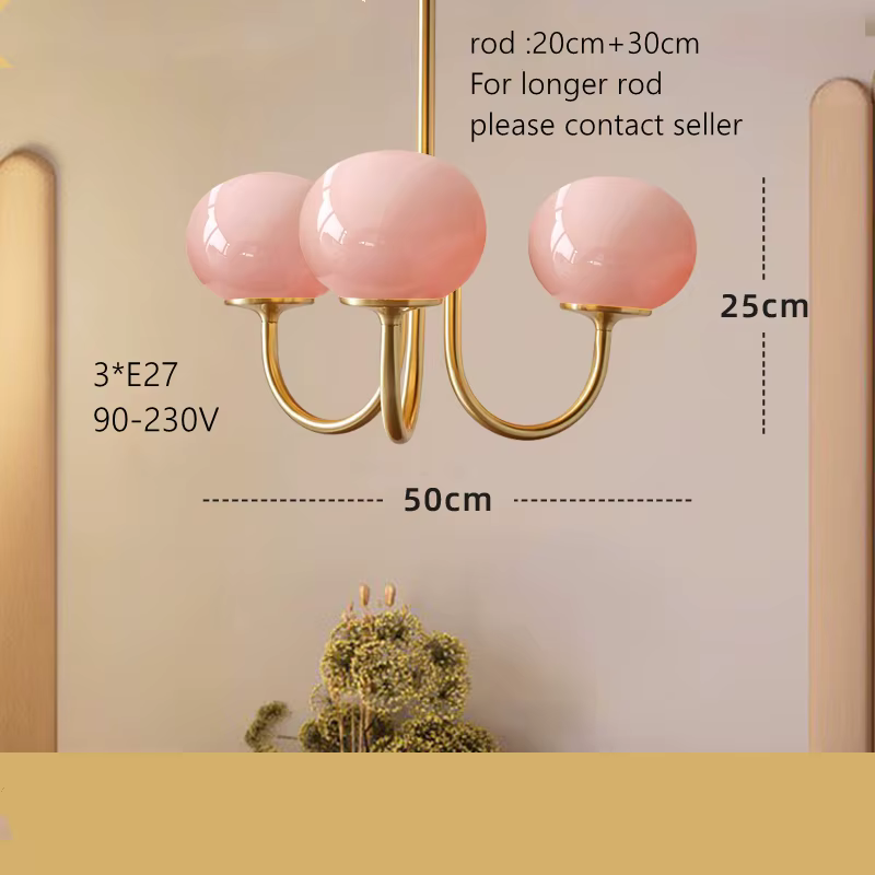 Suspension Vintage de Style Français Crème Rose, Luminaire Médiéval et Chaud, pour Chambre à Coucher