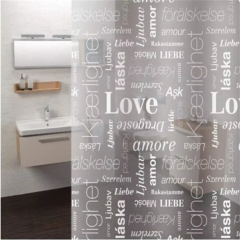 Rideaux de douche de bain transparents LOVE avec crochets, original, étanche, degré HOMold, 180x180c