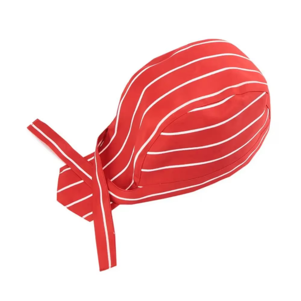 Chapeau de cuisine respirant en coton réglable et confortable pour chef, chapeau de travail noir pou