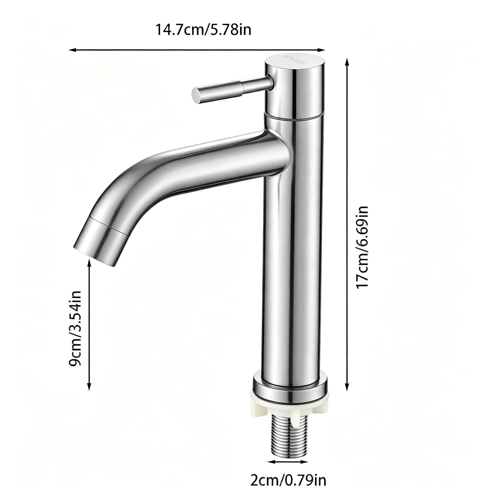 Robinet de salle de bain poli à barre unique avec col courbé, robinet de lavabo à économie d'eau, de