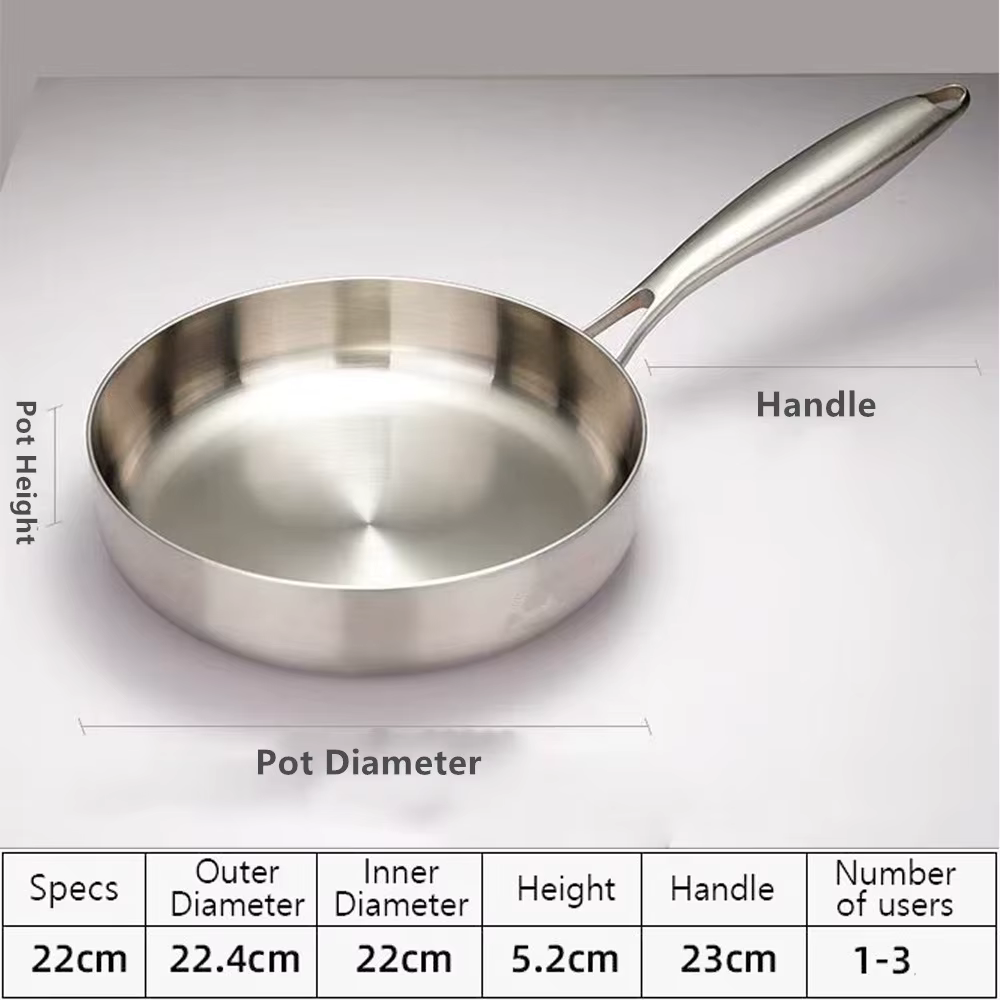 Poêle à frire en acier inoxydable 316, Wok antiadhésive, marmite à Steak frit, ustensiles de cuisine