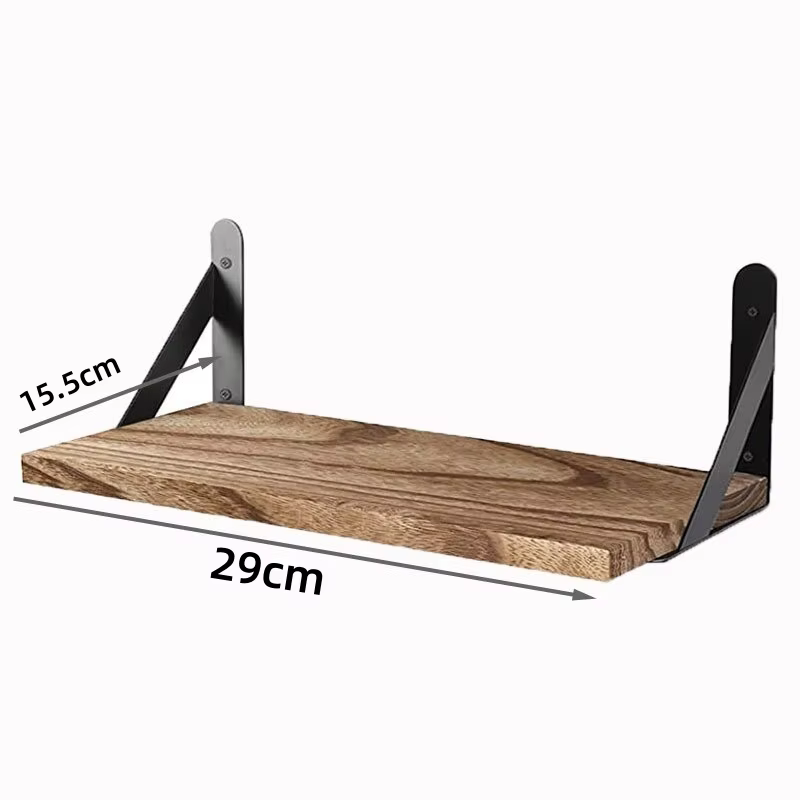 Étagères murales en bois massif, étagère de rangement flottante suspendue, accessoires de salle de b
