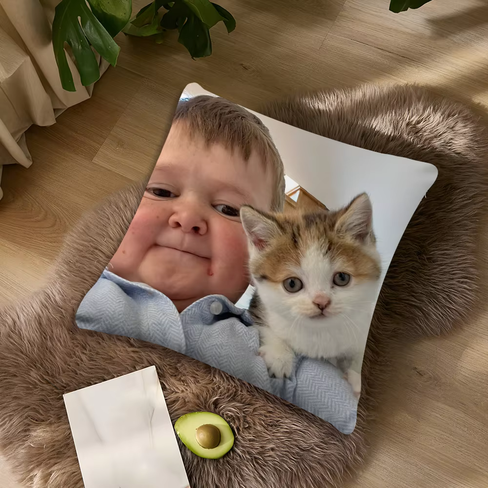 Juste de coussin drôle H-Hasbullas pour garçon, taie d'oreiller de salon, soutien dorsal de canapé d