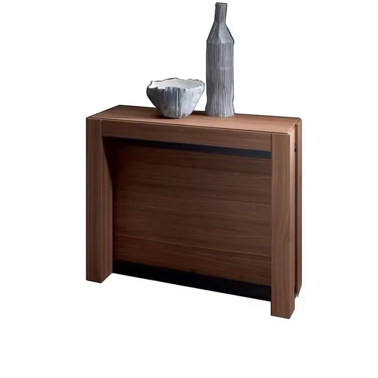 Table à manger pliante en bois massif, rétractable, nordique, rectangulaire, pliable, pour la maison