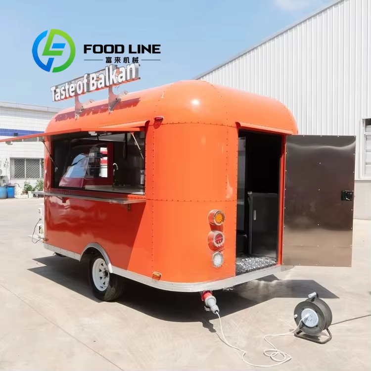 Camions de nourriture de remorque de camping-car de couleur avec la cuisine complète à vendre équipe