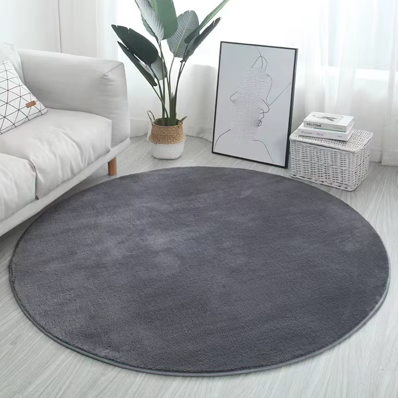 VIKmemorial-Tapis de prière rond en velours pour salon, tapis rouge, tapis islamique, décoration de 