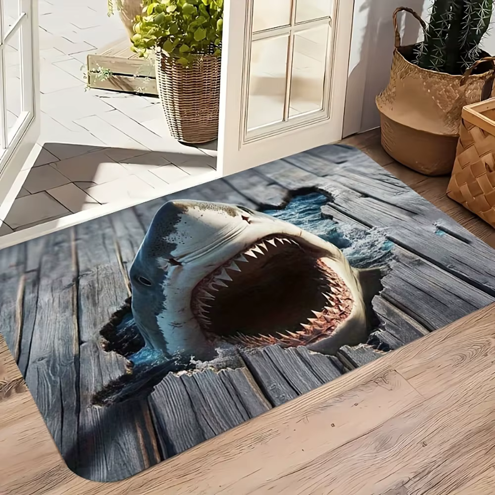 Tapis de sol 2D plat à 3 trous, idéal pour l'entrée, la cuisine, le salon, décoration de tapis recta