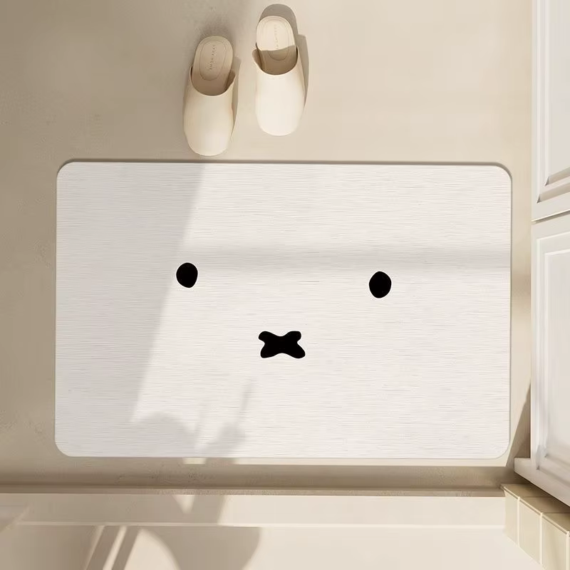 Tapis de sol Kawaii Miffy, tapis de sol simple pour toilettes, absorbant, à séchage rapide, antidéra