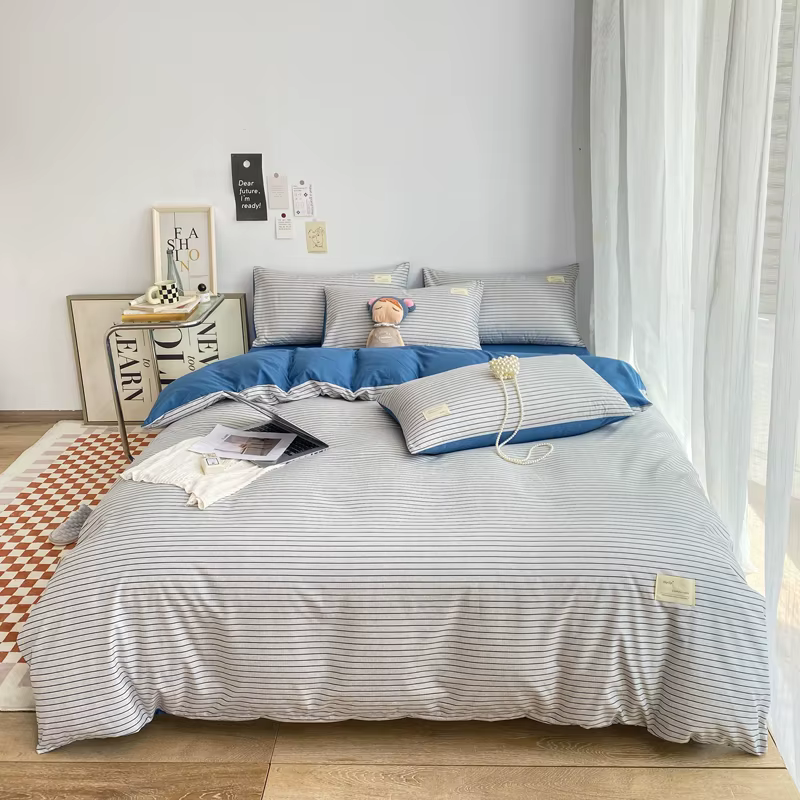 Juste de couette simple à motif à carreaux, housse de couette en duvet de lit double, housse de coue