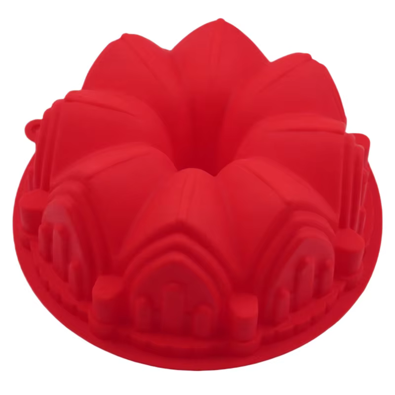 Moule à gâteau en Silicone couronne château 3D, poêle ronde Charlotte, outils de décoration de noël,