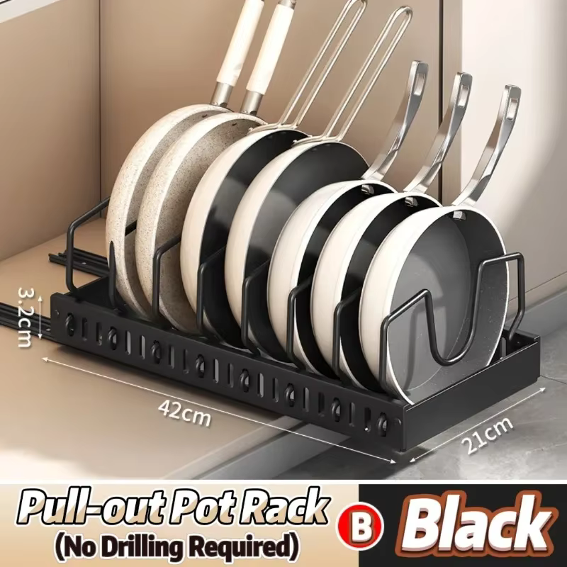 Organisateur de tiroir coulissant pour armoire de cuisine avec rails réglables, support de rangement
