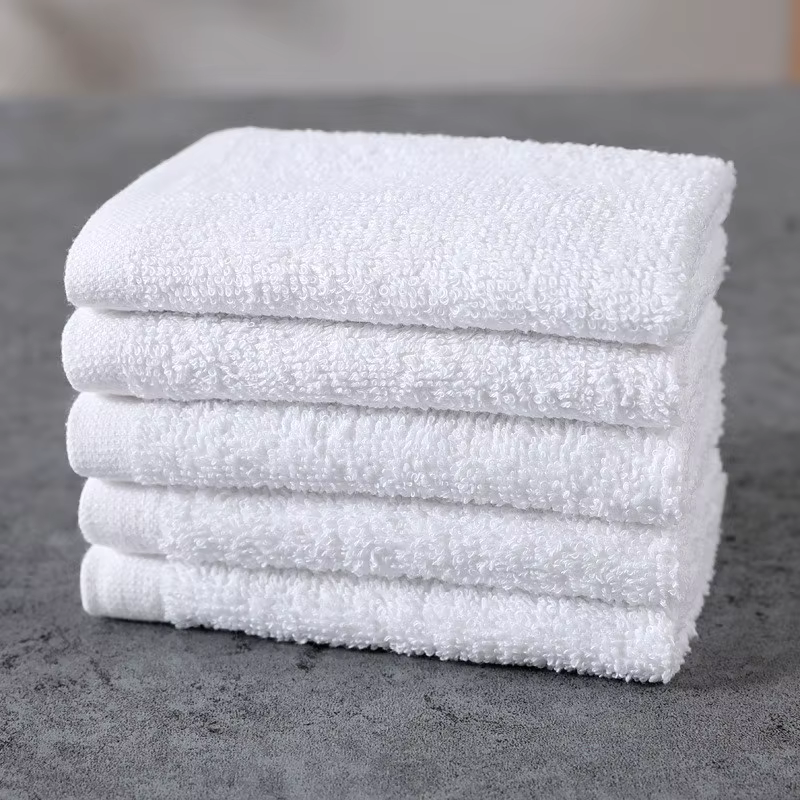 Serviette de nettoyage multifonctionnelle en coton éponge doux blanc carré 30x30cm, 1 pièce