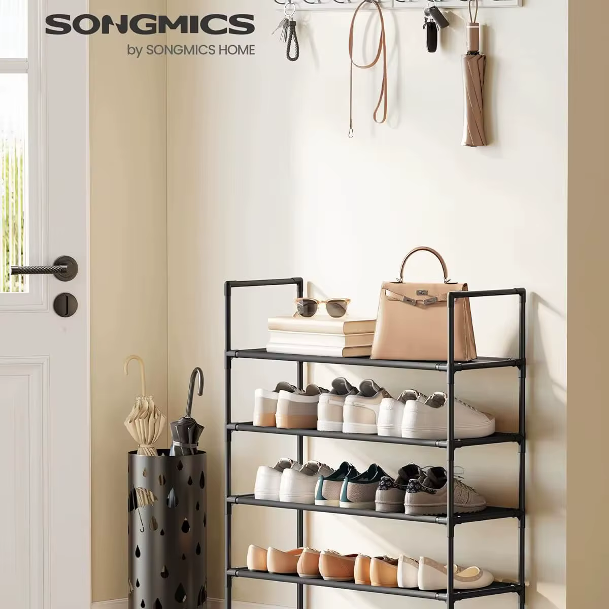 Étagère à chaussures 4 niveaux en X