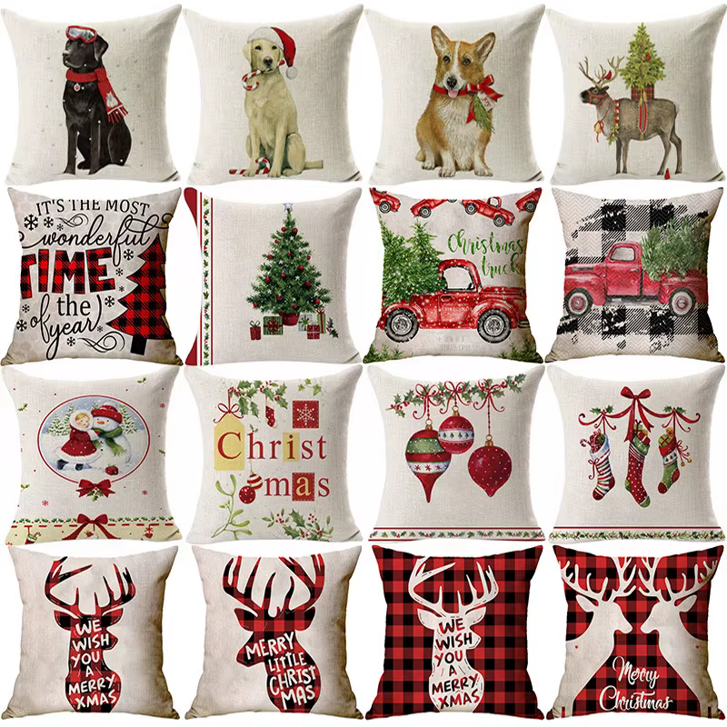 Housse de coussin décorative de noël