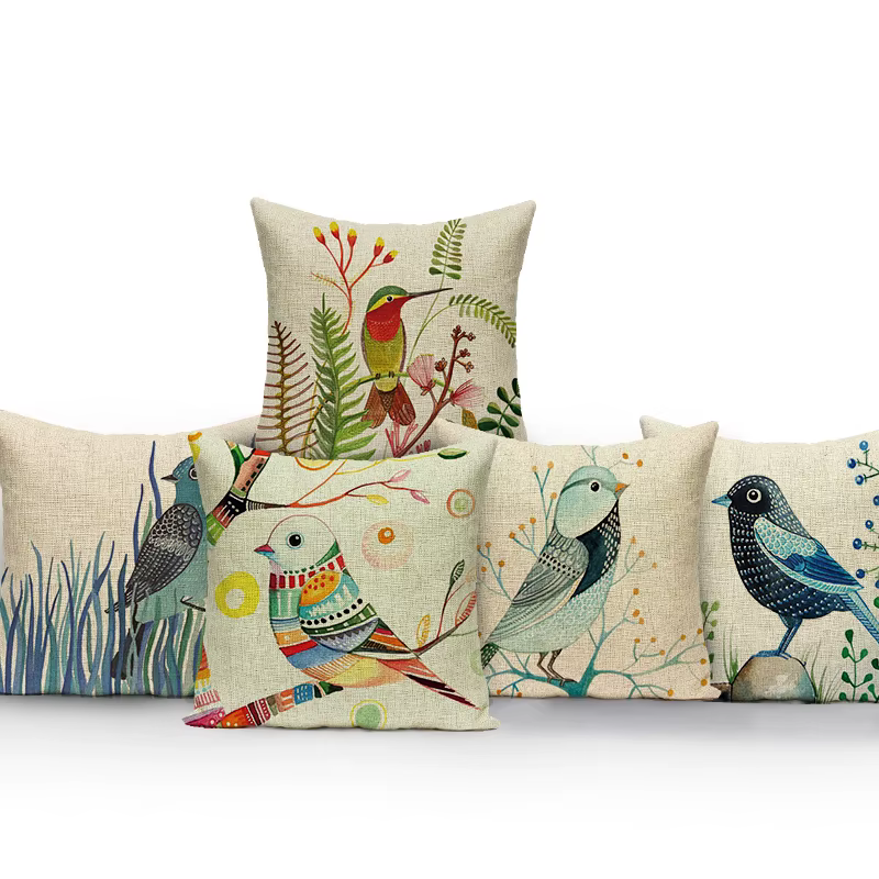 Jolie housse de coussin en Polyester à motifs de plantes