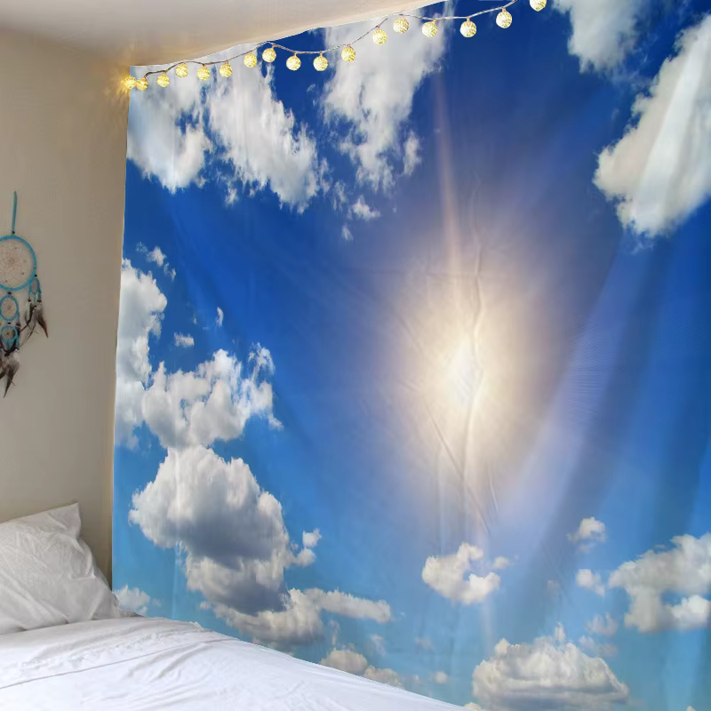 Tapisserie murale Ciel bleu et nuages blancs