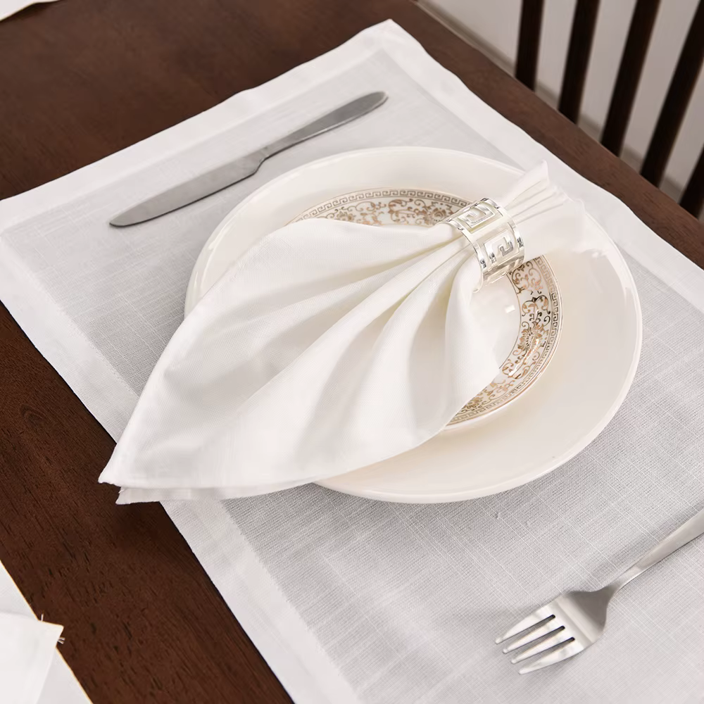 Serviettes de Table Blanches en Lin