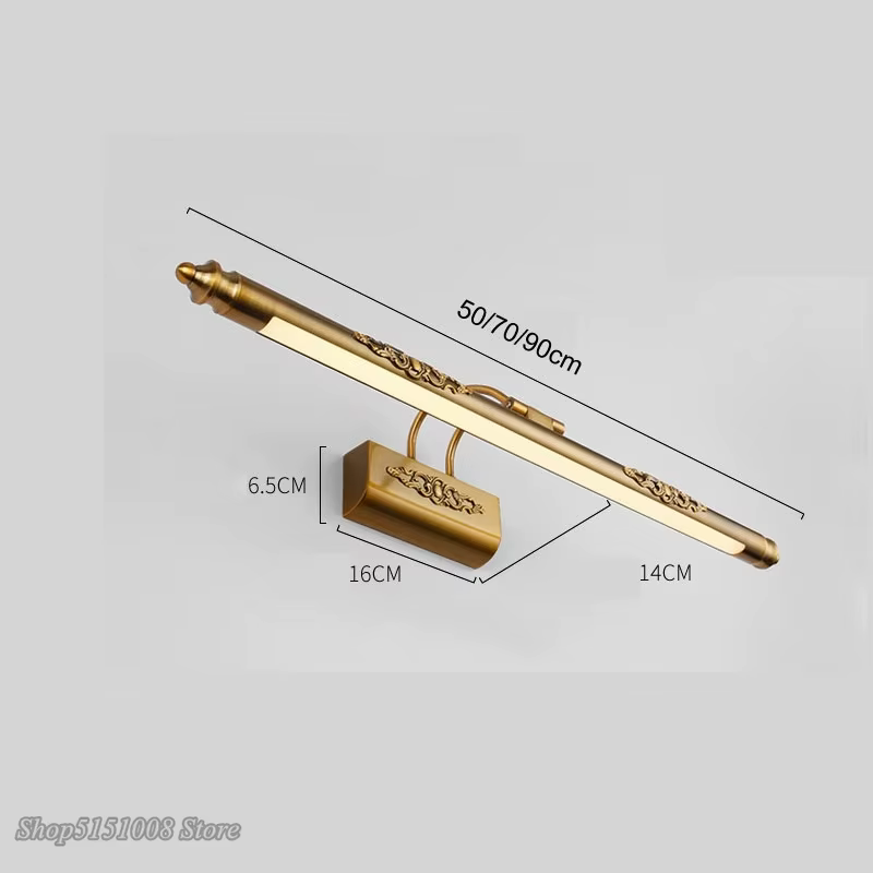 Étanche rétro salle de bain miroir lampe armoire vanité lumières mur LED
