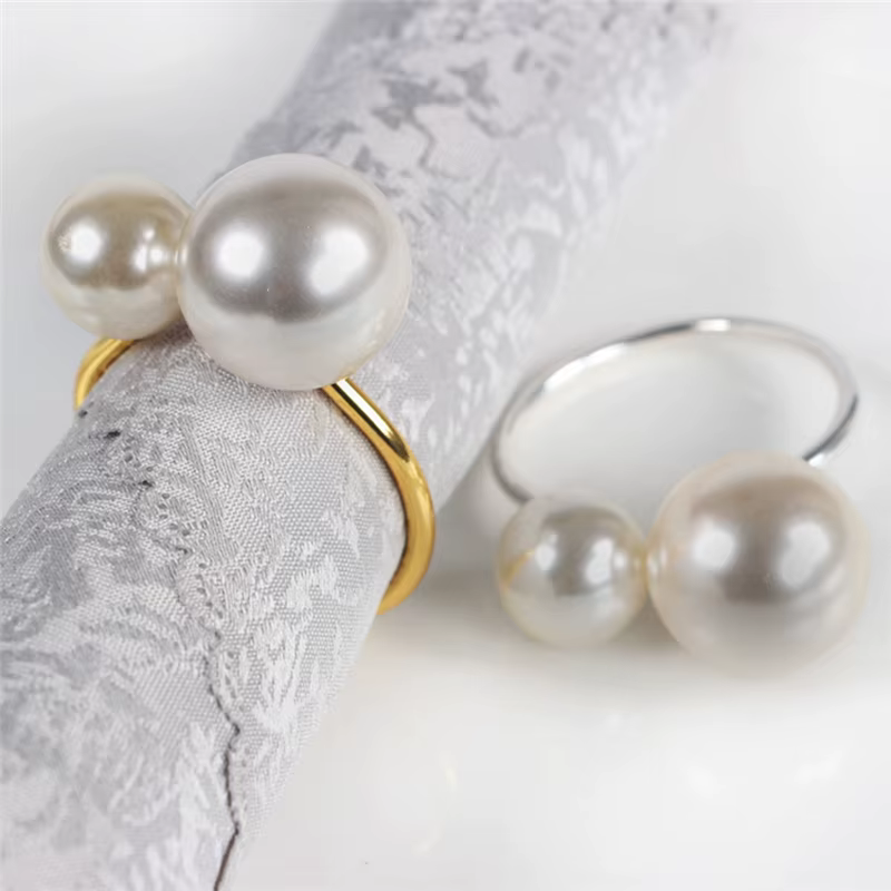 Anneau de serviette en métal argenté/doré