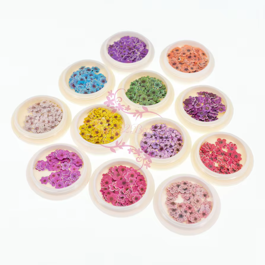 Fleurs de Prunier Artificielles 12 Couleurs 3D pour Nail Art