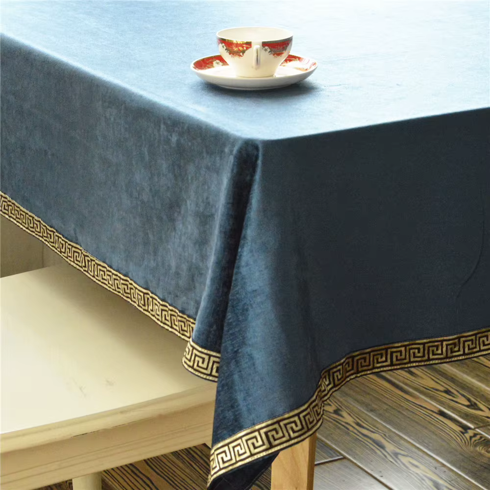 Nappe de table à manger rectangulaire rayée