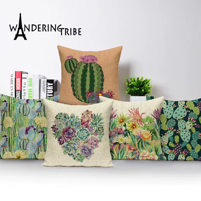Juste de coussin vintage avec motif de dessin animé