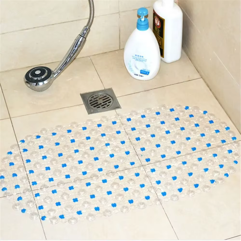 Tapis de bain rectangulaire antidérapant en PVC
