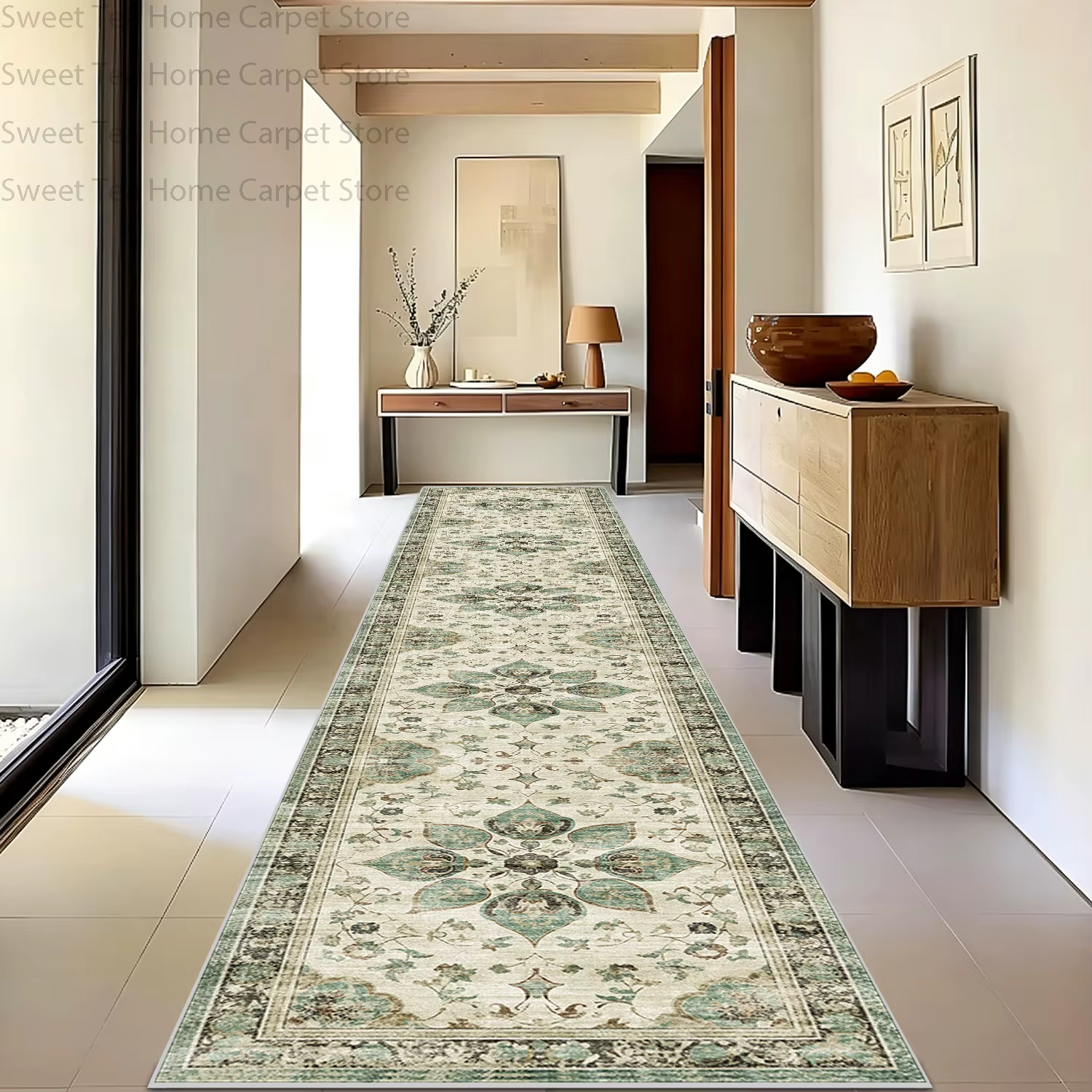Tapis de couloir long style bohème oriental rétro