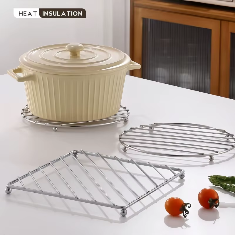 Dessous de plat en acier inoxydable – Protecteur de comptoir résistant à la chaleur pour casseroles/poêles chaudes
