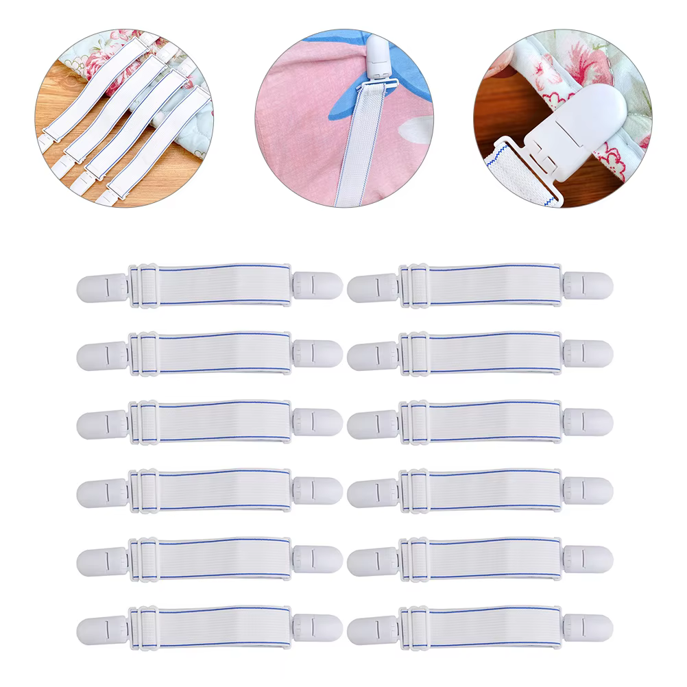 12 pièces sangles de drap de lit Clips de drap-housse