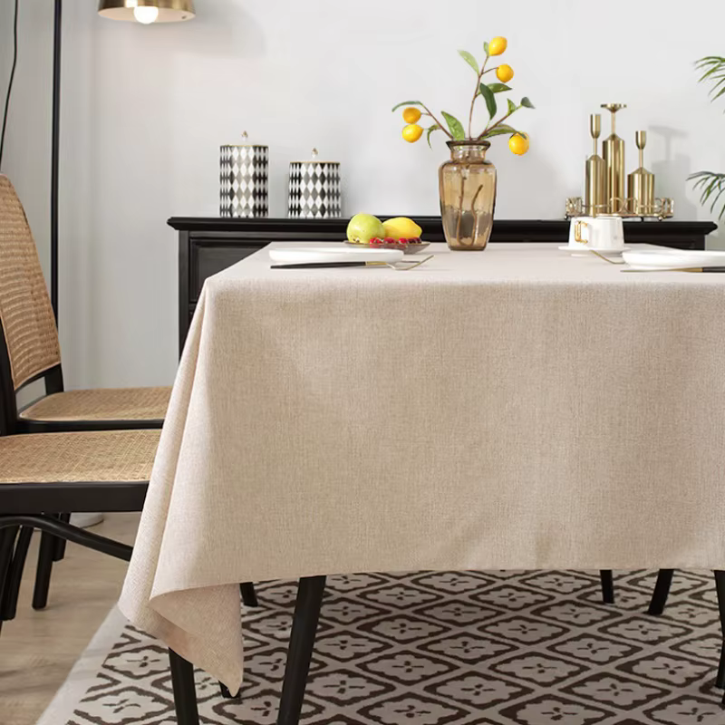 Nappe rectangulaire en coton et lin