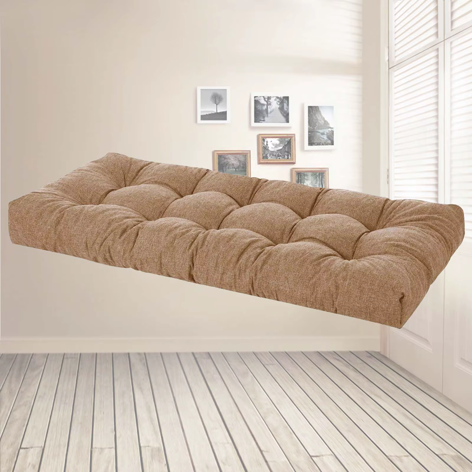 Coussins de rebords de fenêtre en lin pour chambre à coucher