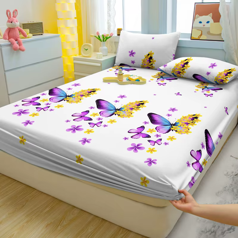 1 drap-housse mat imprimé papillon moderne Simple